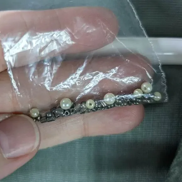 April Cornell Victorian Trading Co Gatsby Sage Green Velvet Beaded Duster Boho - Picture 10 of 13